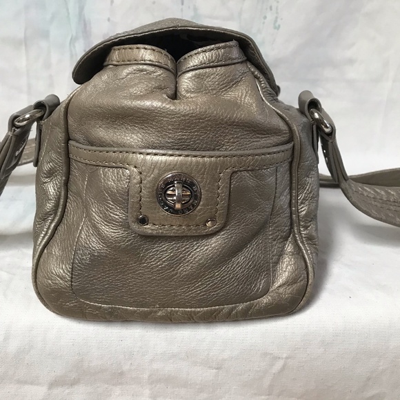 Marc by Marc Jacobs bag silvery grey leather top handle shoe box Turn key clasp - Picture 10 of 16